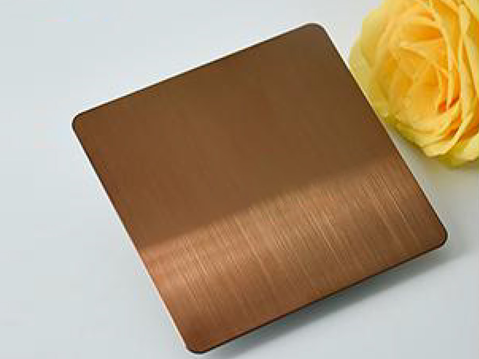 Rose Gold hairline stainless steel sheets