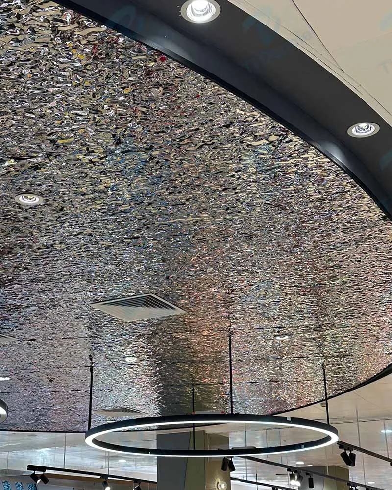 water ripple stainless steel wall