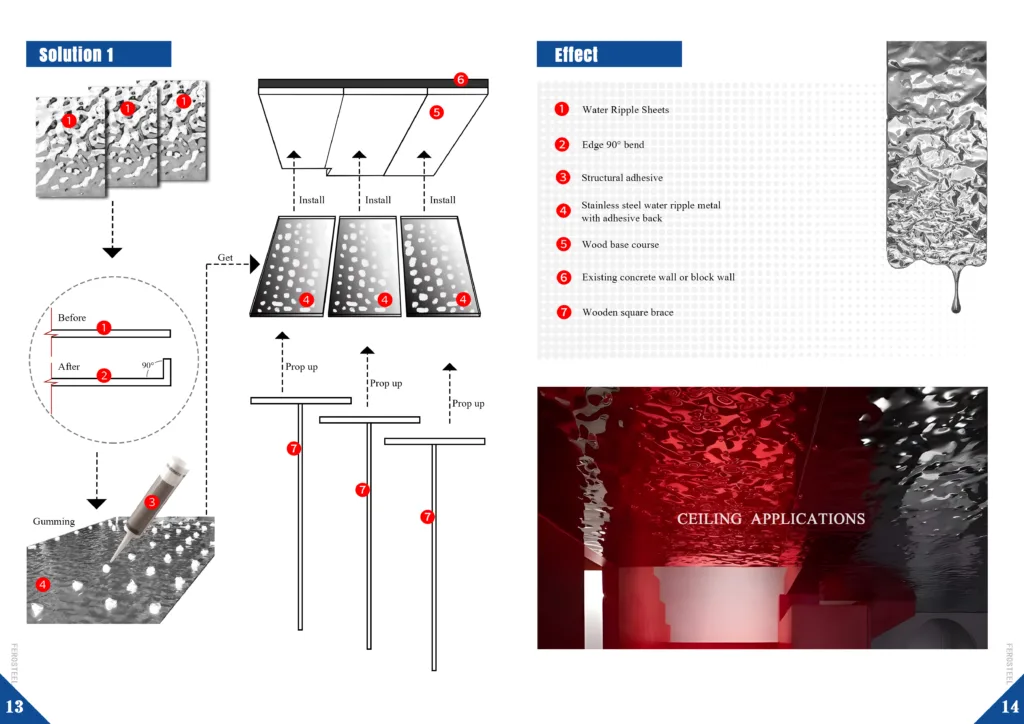 water ripple ceiling installation