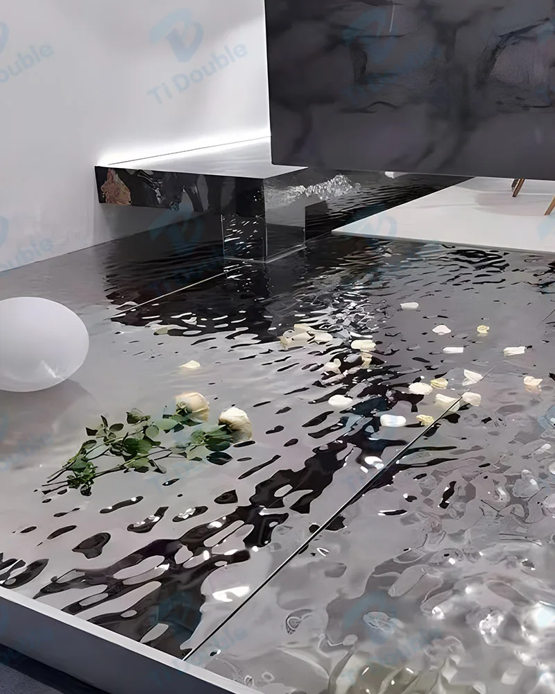 water ripple stainless steel panels for hotel lobby